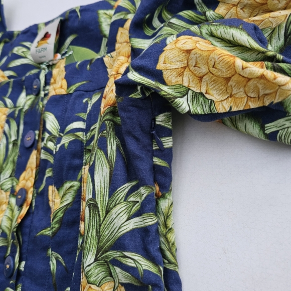 FARM Rio Pineapple Print Linen Blend Mini Dress - Picture 7 of 10